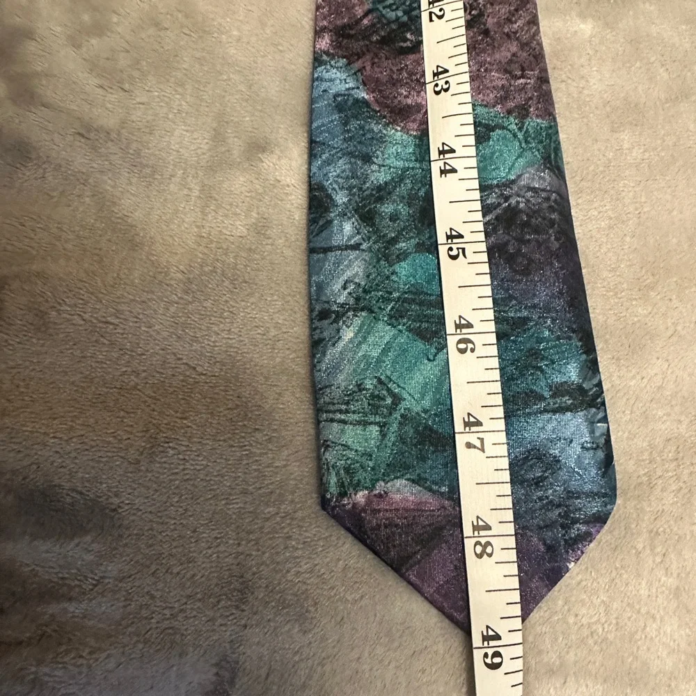 Legal Limit Geometric Pattern  Black Skinny Vintage Poly Necktie Tie Y2K‎